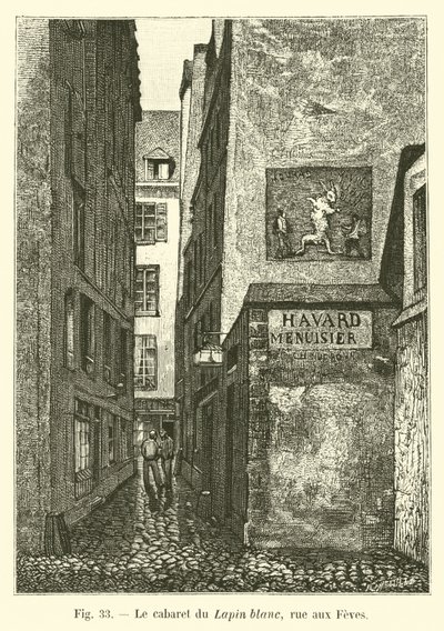 Het cabaret van het Witte Konijn, rue aux Feves door French School