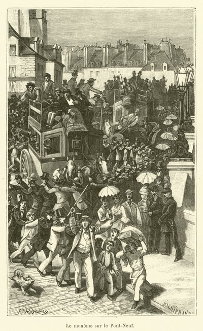 De monome op Pont-Neuf (gravure) door French School