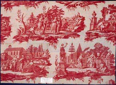 Les Saisons uit de Mayoux Collectie, 3e kwart 18e eeuw, koperplaat bedrukte katoen door French School