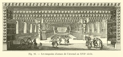 De wapenmagazijnen van het Arsenaal in de 17e eeuw door French School