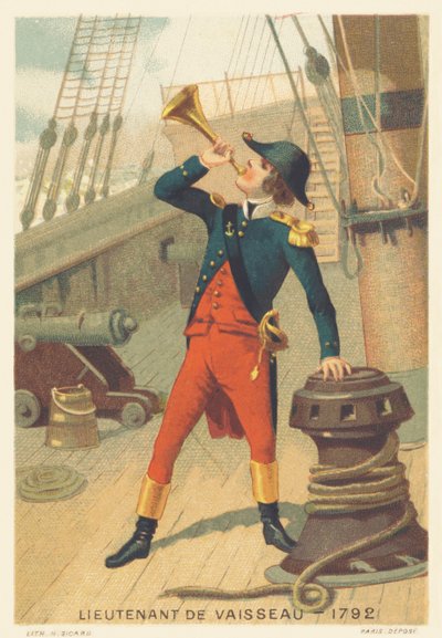 Luitenant van een schip in 1792 door French School