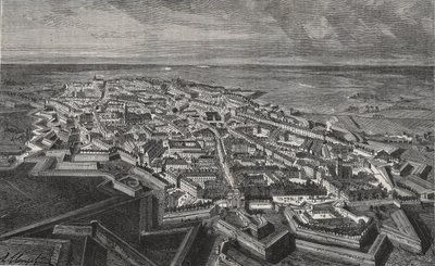 Stad Lille in het noorden van Frankrijk - gravure in "La France illustree: geografie, geschiedenis, administratieve statistiek" door V.A. Malt-Brown. 1884 door French School