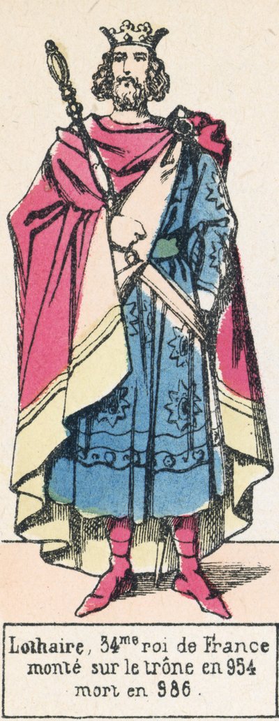 Lothaire, 34e koning van Frankrijk, op de troon van 954, overleden in 986 door French School