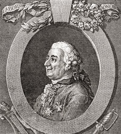 Louis-Élisabeth de la Vergne, graaf van Tressan, 1705-1783. Franse soldaat, arts, wetenschapper, mediëvist en schrijver. Uit Les Heures Libres gepubliceerd 1908. door French School