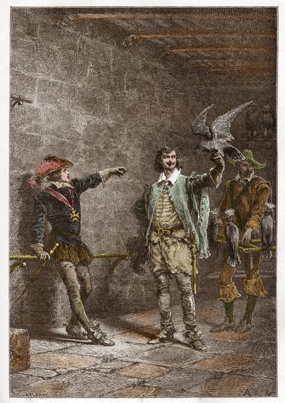 Lodewijk XIII (1601-1643), genaamd de rechtvaardige, zestien jaar oud, en zijn favoriet Charles d