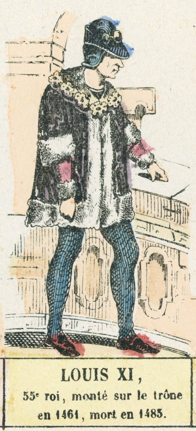 Lodewijk XI, 55e koning, besteeg de troon in 1461, stierf in 1483 door French School