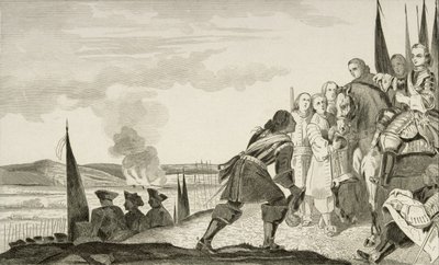 Louis XV (1710-74) bij de Slag bij Fontenoi in 1745, uit 