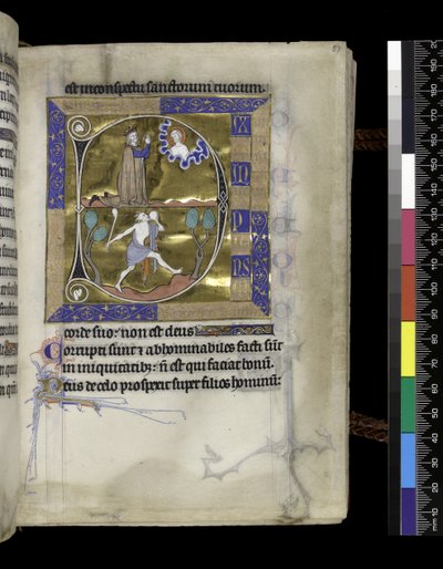 MS 300 f.57r, David bidt tot God door French School