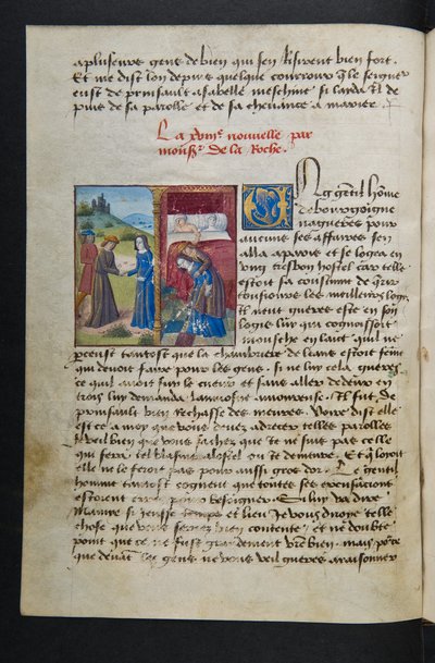 Pagina uit Cent Nouvelles Nouvelles, c.1461-62 door French School