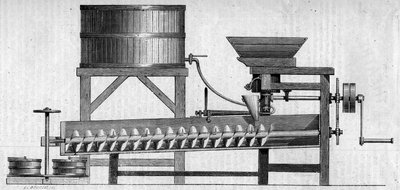 Machine voor het maken van betonnen mortel. Gravure in "Le Monde Illustré" nr. 55 van 1 mei 1858. door French School