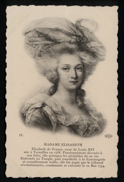 Madame Elisabeth, zus van Koning Lodewijk XVI door French School