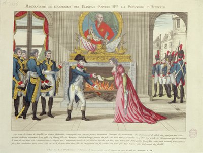 Grootmoedigheid van keizer Napoleon jegens de prinses van Hatzfeld, 1806 door French School