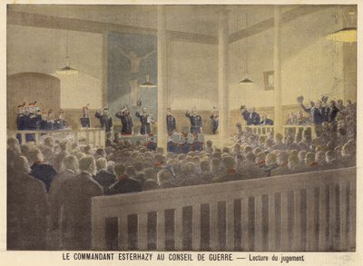 Majoor Esterhazy voor de militaire rechtbank door French School