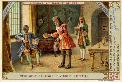 Man met het ijzeren masker, Regeerperiode van Lodewijk XIV, Liebig-kaart door French School