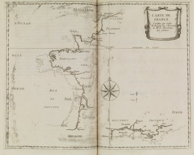 Kaart van Frankrijk, c.1693 door French School