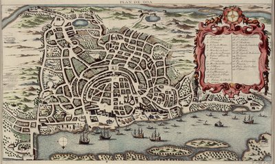 Kaart van Goa, uit Histoire generale des voyages, 1750 door French School