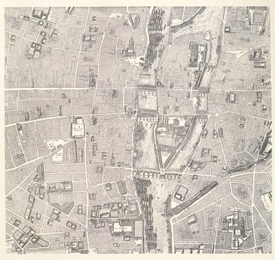 Kaart van Parijs met Île de la Cité, uit L