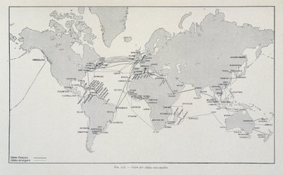 Kaart van onderzeese kabels wereldwijd - in 
