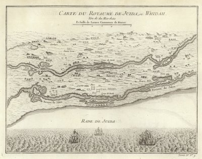 Kaart van het Koninkrijk Juida, of Whidah door French School