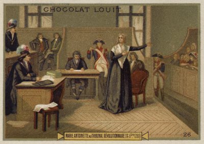 Marie Antoinette voor het Revolutionair Tribunaal, Franse Revolutie, 14 oktober 1793 door French School