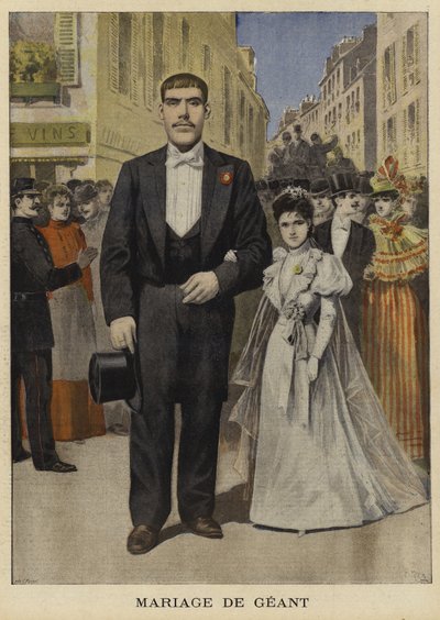 Huwelijk van een reus, Pantin, Frankrijk, 1897 door French School