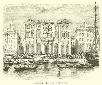Marseille, Stadhuis (gravure) door French School