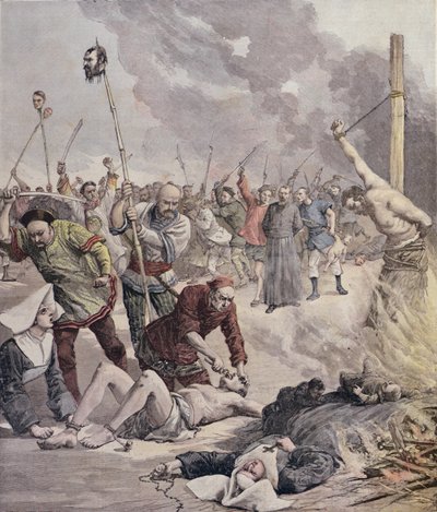 Bloedbaden in China, uit Le Petit Journal, 1891 door French School