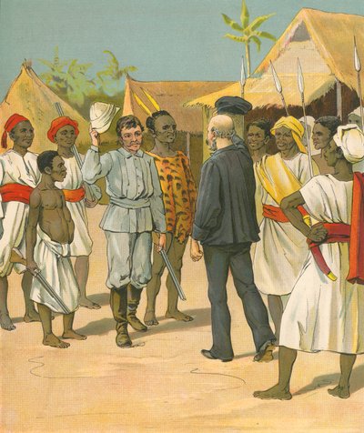 Ontmoeting tussen Stanley en Livingstone door French School