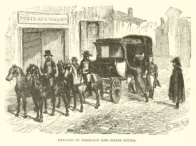 Ontmoeting van Napoleon en Maria Louisa (gravure) door French School