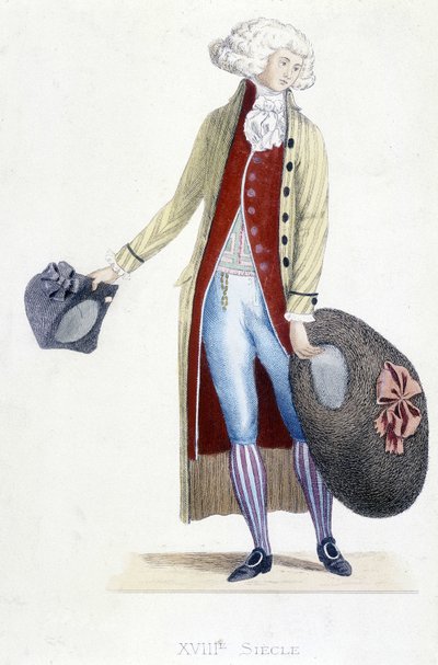 Mannenkostuum in Frankrijk in 1782. door French School