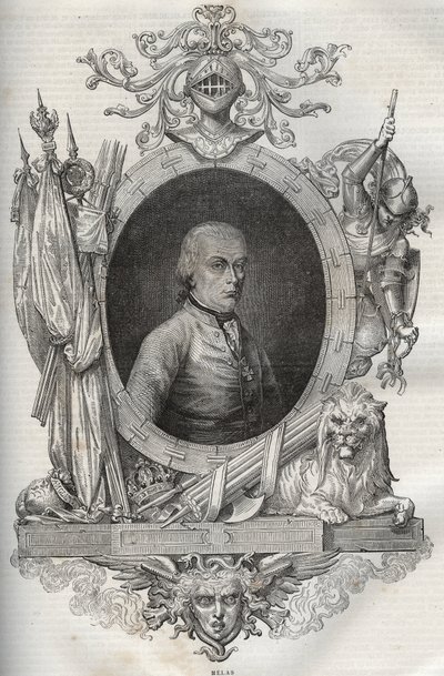 Michael Friedrich Benedikt baron von MELAS (1729-1806), veldmaarschalk - Nieuwe Nationale Encyclopedie door Maurice La Charest - 1870 door French School
