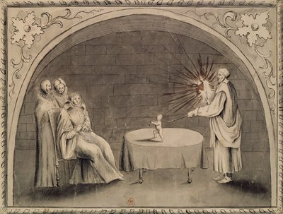 Michel de Nostradame (1503-66) en Catherine de Medici (1519-89) 1559 door French School