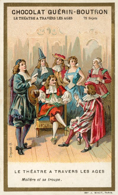 Molière en zijn toneelgezelschap door French School