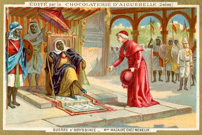 Monsignor Macaire bezoekt keizer Menelik II van Ethiopië, Eerste Italiaans-Ethiopische Oorlog door French School