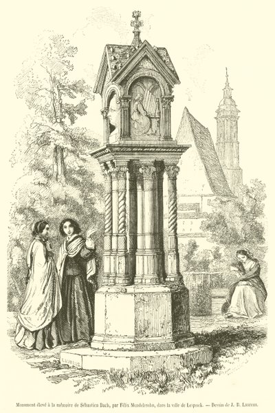Monument opgericht ter nagedachtenis van Sebastian Bach door French School