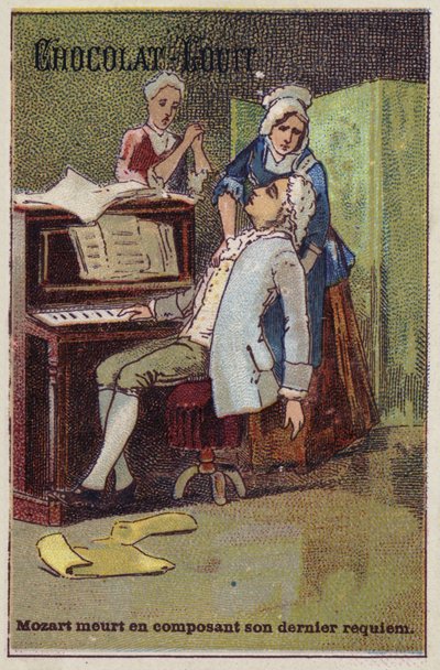 Mozart sterft terwijl hij zijn laatste requiem componeert door French School