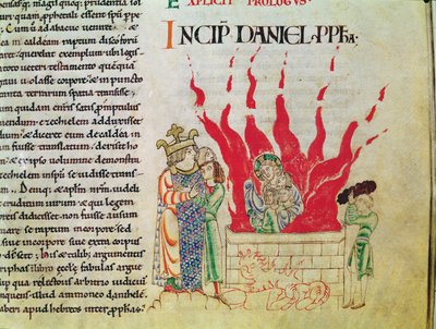 Ms 12-15 t.3 f.64 De kinderen in de oven, uit de Bijbel van Etienne Harding door French School