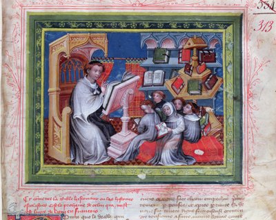 Schoolscène, uit de Bible des Grands Augustins, 1494 door French School