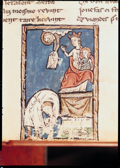Ms 3516 f.127 De jongleur van Notre Dame door French School