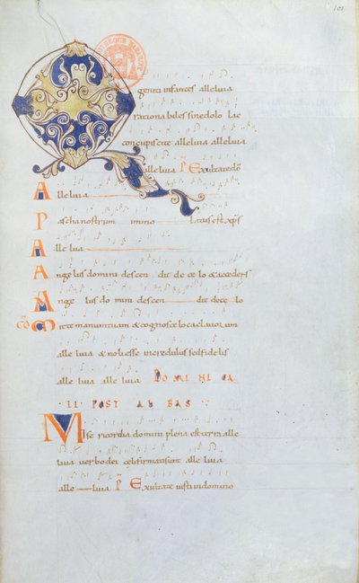 Ms 384 Antifonarium van de Abdij van Saint Denis, 11e eeuw door French School