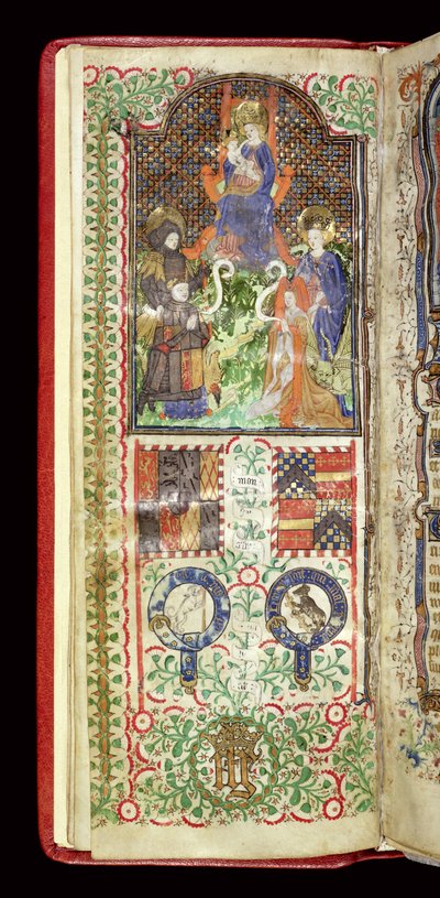 Ms 40-1950, f.7v: Toewijdingspagina uit een Getijdenboek behorend tot John Talbot, c.1424 door French School