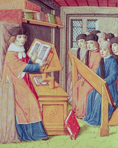 Ms 493 fol.56r Onderwijs uit Les Georgics door Vergilius met commentaar van Servius, 1469 door French School