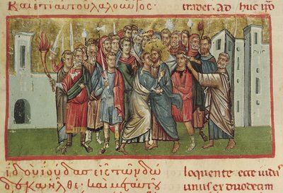 Ms Gr 54 f.99 De Kus van Judas door French School