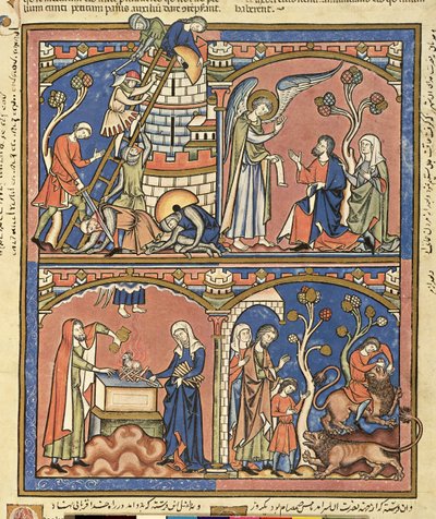 Abimelech en Simson, uit de Morgan Picture Bible, c.1244-54 door French School