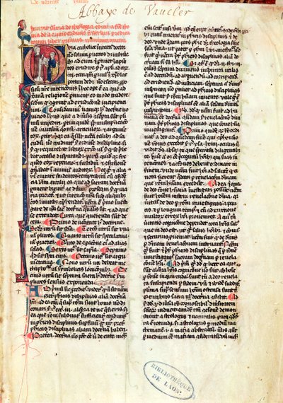 Pagina uit de Somme de Theologie door St. Thomas van Aquino (1225-74) door French School