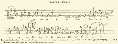 Religieuze muziek (gravure) door French School