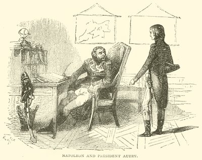 Napoleon en president Aubry (gravure) door French School