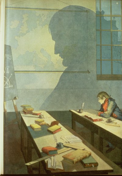Napoleon als schooljongen, illustratie uit 