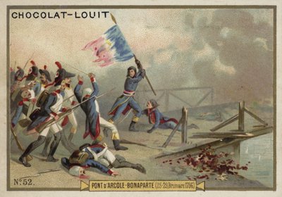 Napoleon bij de Slag bij de Brug van Arcole, Italië, Franse Revolutionaire Oorlogen, 15-17 november 1796 door French School