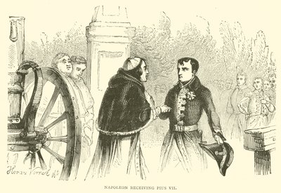 Napoleon ontvangt Pius VII door French School